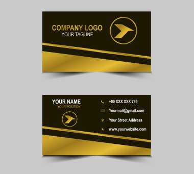 Lüks İş Kartı Vektör Tasarımı Altın Ziyaret Kartı Zarif