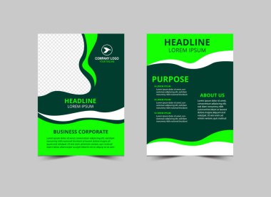 Şirket Tasarım İşletme Şablonu Yeşil Modern Tasarım Şirket Pazarlama Vektörü İllüstrasyonu Broşürü