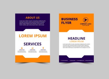 Broşür tasarımı: Turuncu ve Mor Modern Kurumsal Pazarlama Vektörü Çizimi Broşürü