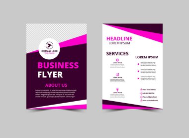 Şirket Pazarlama Vektörü İllüstrasyonu için Broşür Mor Modern Yaratıcı Tasarım Şablonu