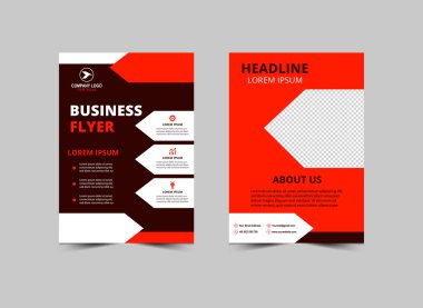 Broşür Tasarımı: Brown ve Turuncu Modern Kurumsal Pazarlama Vektörü İllüstrasyonu Çizimi Broşürü