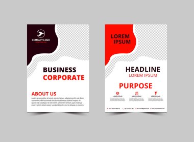 Şirket Pazarlama Vektörü İllüstrasyonu için Broşür Broşürü Kırmızı Modern İşletme Yaratıcı Şablonu