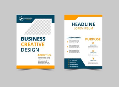 Şirket Tasarım Şablonu Yeşil ve Sarı Modern İşletme Yaratıcı Tasarım Şirket Pazarlama Vektörü İllüstrasyonu Broşürü