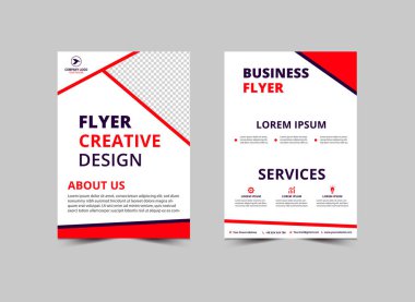 Broşür Şablonu Modern Turuncu ve Mavi İşletme Yaratıcı Tasarım Vektör Çizimi