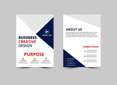 Broşür Şablonu Modern Kırmızı ve Mavi İş Yaratıcı Tasarım Modeli Vektör Çizimi