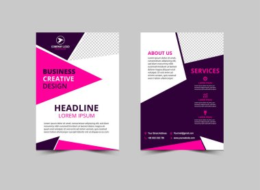 Broşür Şablonu Modern Mor İşletme Yaratıcı Tasarım Modeli Vektör Çizimi