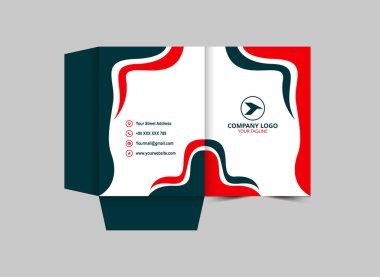 Şirket Ofis Vektörü İllüstrasyonu için Dizin Tasarımı Şablonu Yeşil ve Kırmızı İş Sunumu Kapağı