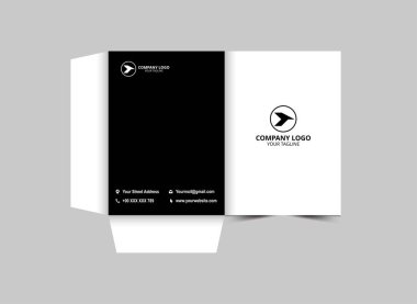 Şirket Ofis Vektörü İllüstrasyonu için Dizin Tasarımı Şablonu Siyah İş Sunumu Kapağı