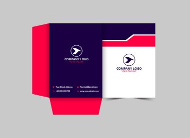 Şirket Ofis Vektörü İllüstrasyonu için Dizin Tasarımı Şablonu Pembe ve Mavi İş Sunumu Kapağı