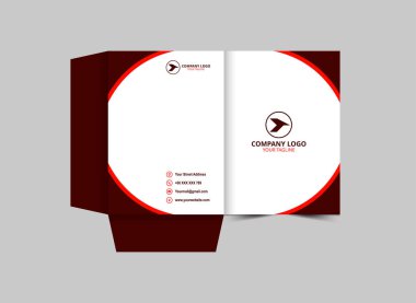 Şirket Ofisi Vektör İllüstrasyonu için Dizin Tasarımı Şablonu Kırmızı İş Sunumu Kapağı