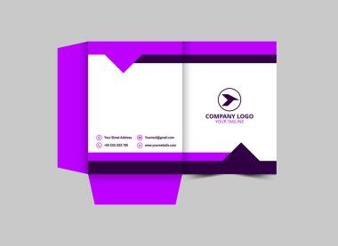 Şirket Ofis Vektörü İllüstrasyonu için Dizin Tasarımı Şablonu Mor İş Sunum Kapağı