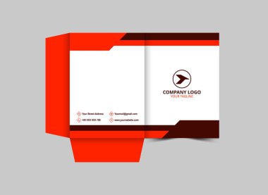 Şirket Ofis Vektörü İllüstrasyonu için Dizin Tasarımı Şablonu Turuncu İş Sunumu Kapağı