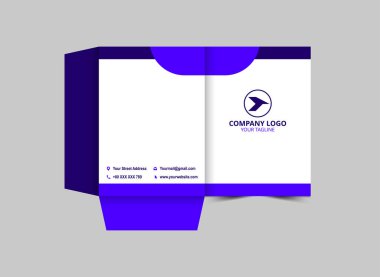 Şirket Ofisi Vektör İllüstrasyonu için Dizin Tasarımı Mavi İş Sunumu Kapağı