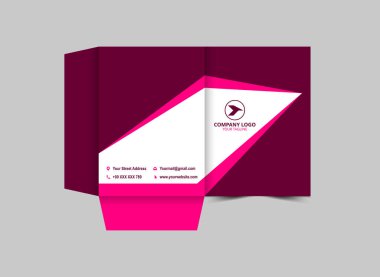 Şirket Ofisi Vektör İllüstrasyonu için Dizin Tasarımı Pembe İş Sunumu Kapağı