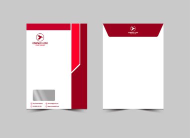 Zarf C4 Tasarım Şablonu Pembe Kırtasiye İşletme Yaratıcı Düzen Vektör İllüstrasyonu