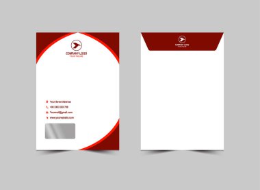 Zarf C4 Şablon Tasarımı Turuncu Kırtasiye İşletme Yaratıcı Düzen Vektör İllüstrasyonu