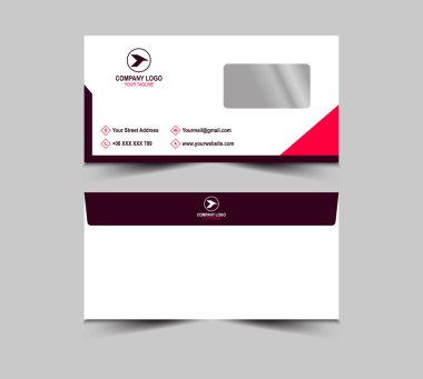 Zarf Tasarımı Şablonu Pembe Soyut Kırtasiye İşletmeleri Yaratıcı Düzen Vektör İllüstrasyonu