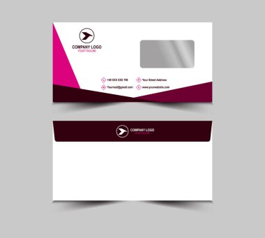 Zarf Tasarım Şablonu Mor Kırtasiye Soyut Yaratıcı İş Düzeni Vektör İllüstrasyonu