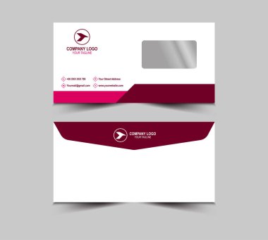 Zarf Şablonu Pembe Tasarım Kırtasiye İşletme Yaratıcı Düzen Vektör İllüstrasyonu