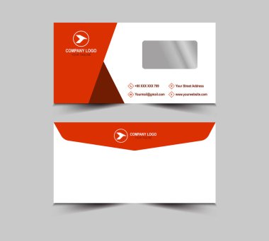 Zarf DL Şablonu Turuncu Tasarım Kırtasiye İşletmeleri Yaratıcı Düzen Vektör İllüstrasyonu