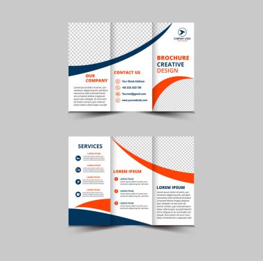 Broşür Tasarım Şablonu Profesyonel Geometrik Yaratıcı İş Vektörü İllüstrasyonu