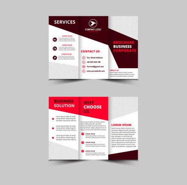 Broşür Tasarım Şablonu Maroon Professional Geometric Creative Business Vector Illustration