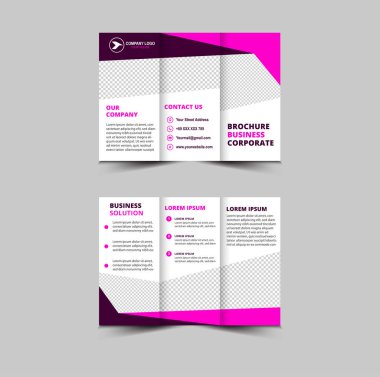 Broşür Tasarım Şablonu Pembe Profesyonel Geometrik Yaratıcı İş Vektörü İllüstrasyonu