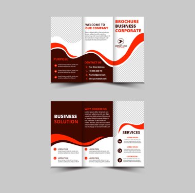 Broşür Tasarım Şablonu Turuncu Profesyonel Geometrik Yaratıcı İş Vektörü İllüstrasyonu