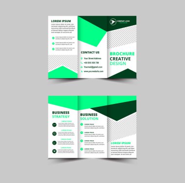 Broşür Tasarım Şablonu Yeşil Profesyonel Geometrik Yaratıcı İş Vektörü İllüstrasyonu