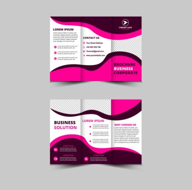 Broşür Tasarım Mor Profesyonel Geometrik Yaratıcı İş Vektörü İllüstrasyonu