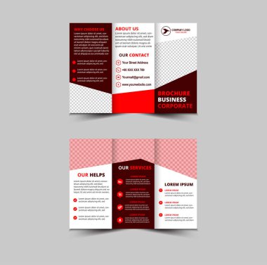 Broşür Şablonu Kırmızı ve kestane rengi Profesyonel Geometrik Yaratıcı İş Vektörü İllüstrasyonu