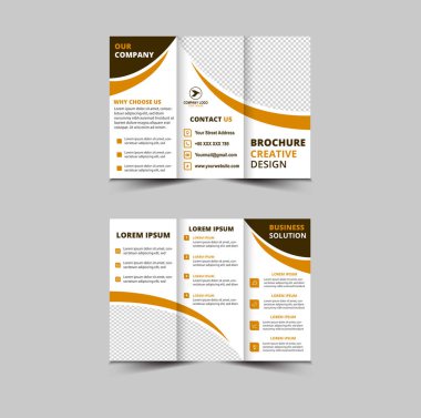 Broşür Şablonu Tasarımı Brown Profesyonel Geometrik Yaratıcı İş Vektörü İllüstrasyonu