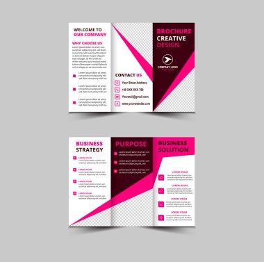 Broşür Tasarımı Pembe Profesyonel Geometrik Yaratıcı İş Vektörü İllüstrasyonu