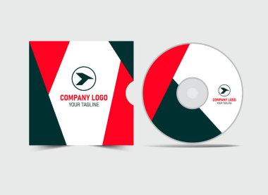 CD Kapağı Şablonu Yeşil ve Kırmızı Tasarım Yaratıcı Modern Albüm Kapağı Uygulama Vektörü ResmiComment