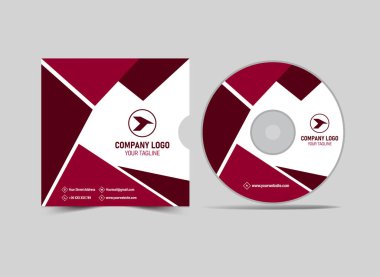 CD Kapağı Şablonu Maroon Tasarım Yaratıcı Modern Albüm Kapağı Örtüsü Vektör İllüstrasyonu