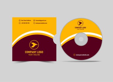 CD Kapağı Şablonu Kestane ve Sarı Tasarım Yaratıcı Modern Albüm Kapağı Uygulama Vektörü İllüstrasyonu