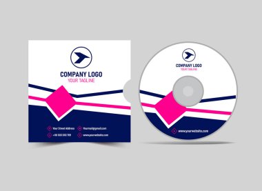 CD Kapağı Şablonu Mavi ve Pembe Tasarım Yaratıcı Modern Albüm Kapağı Uygulama Vektörü ResmiComment