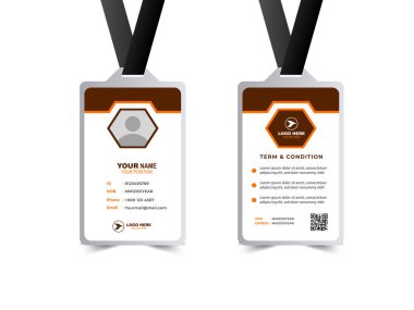 ID Kart Tasarımı Şablonu Brown Profesyonel Kimlik Kartı Modern Yaratıcı Vektör İllüstrasyonu