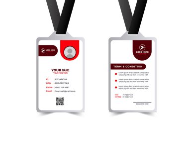 Kimlik Kartı Tasarımı Şablonu Kahverengi ve Turuncu Kurumsal Kimlik Kartı Yaratıcı Vektör İllüstrasyonu