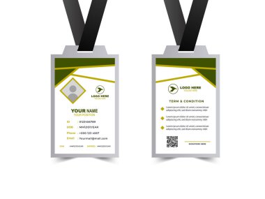 ID Kart Tasarım Şablonu Modern Profesyonel Kimlik Kartı Yaratıcı Vektör İllüstrasyonu