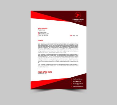 Harf başı şablonu Red Design Corporate Creative Modern Business antetli tasarım şablonu Proje Düzeni Vektör İllüstrasyonunuz için