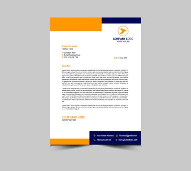 Harf başı şablonu Mavi ve Sarı Tasarım Kurumsal Yaratıcı Modern İş antetli tasarım şablonu Proje Düzeni Vektör İllüstrasyonunuz için