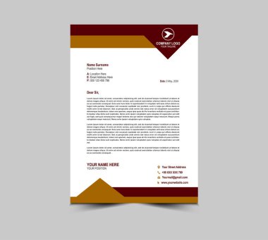 Maroon ve Brown tasarım şablonu. Projen Düzeni Vektör İllüstrasyonunuz için şirket yaratıcı modern iş antetli tasarım şablonu.