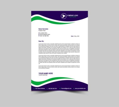 Harf başı tasarımı Mavi ve Yeşil Tasarım Kurumsal Yaratıcı Modern İş antetli tasarım şablonu Proje Düzeni Vektör İllüstrasyonunuz için