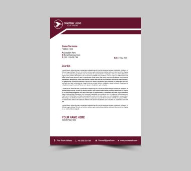 Maroon tasarımı şablonu Maroon tasarımı Kurumsal yaratıcı modern iş antetli tasarım şablonu sizin proje Düzen Vektörü İllüstrasyonunuz için