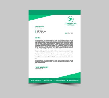 Yeşil Cyan tasarımı şablonu. Projen Düzeni Vektör İllüstrasyonunuz için şirket yaratıcı modern iş antetli tasarım şablonu.