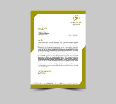 Harf başı şablonu Sarı Tasarım Kurumsal Yaratıcı Modern İş antetli tasarım şablonu Proje Düzeni Vektör İllüstrasyonunuz için