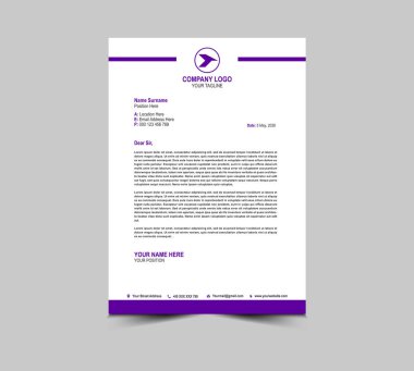 Mor Tasarım Şablonu Mor Tasarım Kurumsal Yaratıcı Modern İş antetli Tasarım Şablonu Proje Düzeni Vektör İllüstrasyonunuz için