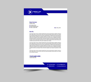 Harf baş şablonu tasarımı Mavi Renk Kurumsal Yaratıcı Modern İş antetli tasarım şablonu proje Düzen Vektörü İllüstrasyonunuz için