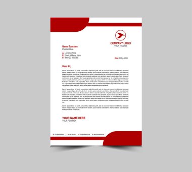 Harf baş şablonu tasarımı Red Corporate Creative modern işletme antetli tasarım şablonu Proje Düzeni Vektör İlülasyonu